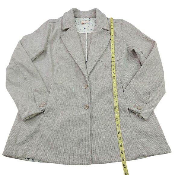 Anthropologie Pilcro Blazer Jacket Womens Large Brown Button Pinstripe Academy - Picture 11 of 13